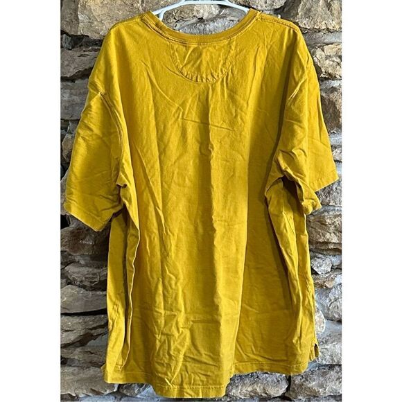 Men's Duluth Trading Company Yellow Relaxed Fit Longtail Cotton Short Sleeve T-S - Picture 2 of 3